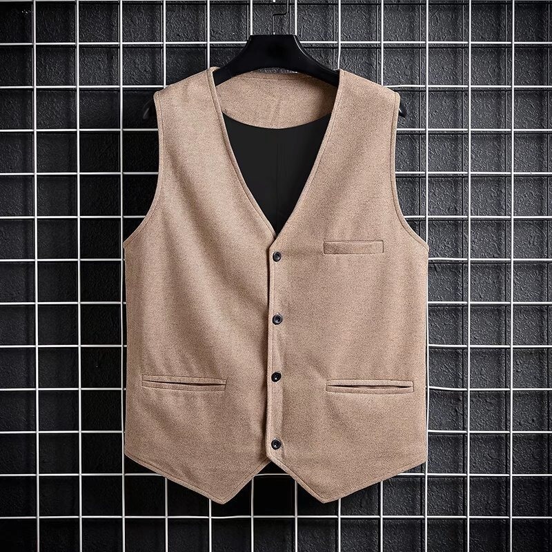 Woolen Suit Vest for Men, New Autumn Korean Style, Loose Fit, Slimming, Versatile V-Neck Sweater, Knitted Cardigan Jacket Woolen Suit Vest for Men, New Autumn Korean Style, Loose Fit, Slimming, Versatile V-Neck Sweater, Knitted Cardigan Jacket