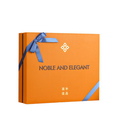 New nourishing yellow high-looking five-treasure universal gift box bird's nest, deer antler, American ginseng and red ginseng slices three-treasure packaging box