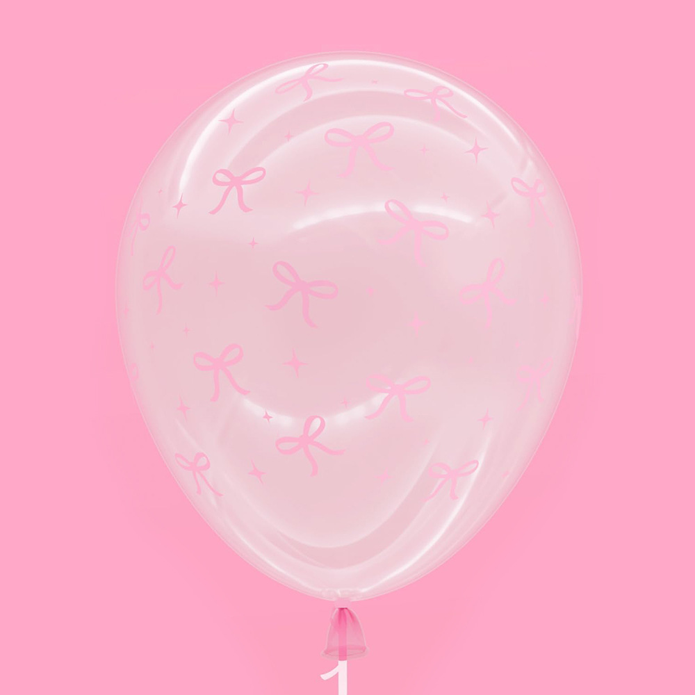 Globo transparente rosa Bow