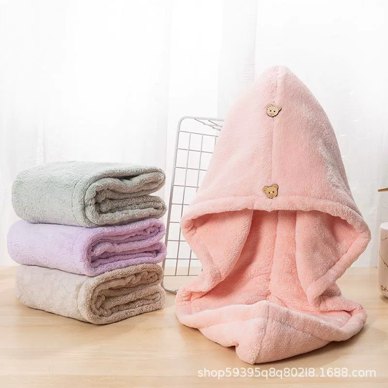 Двухслойная Толстая шапочка для сушки волос милая шапочка для душа из микрофибры коралловый бархат супервпитывающее быстросохнющее полотенце для сушки волос в наличии