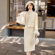 时尚套装2025秋冬新款女装气质小香风羽绒外套半身裙两件套裙ZQ27