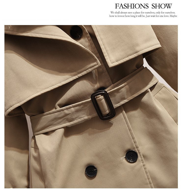 Gabardina elegante estilo britânico para mulher petite_voghion.com
