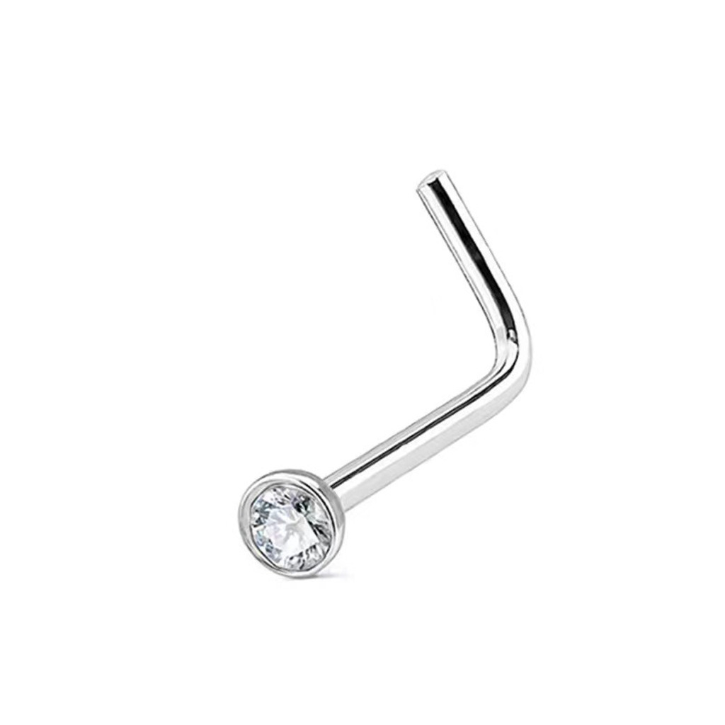 Curved Nose Stud In Titanium Alloy 5-shaped Piercing Jewelry_voghion.com