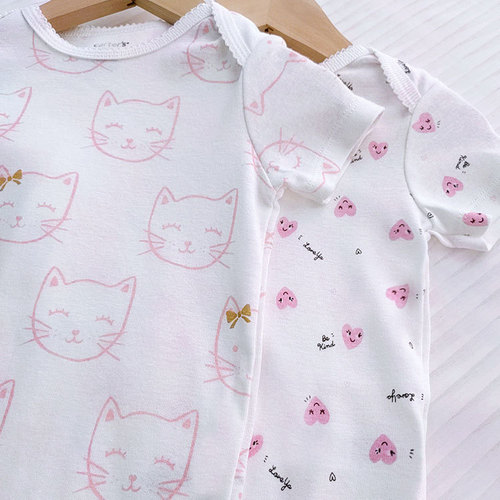 Newborn pure cotton short-sleeve onesie summer for boys and girls, cartoon triangular diaper cover for infants and young children, wholesale children's clothing.