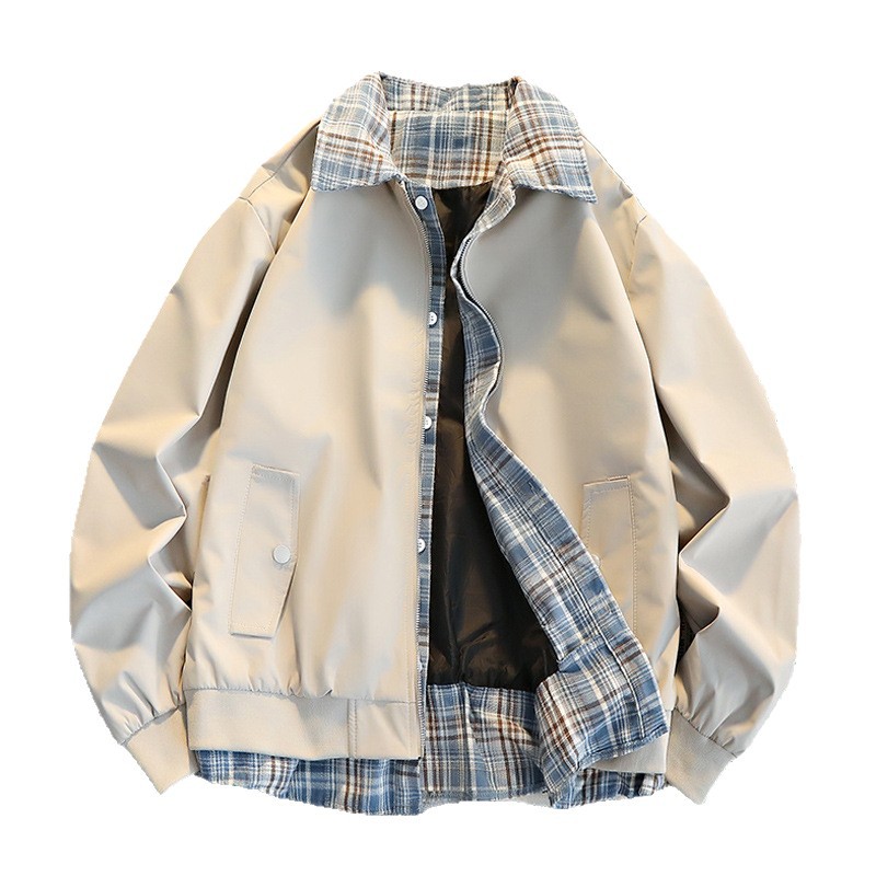 New Splicing Contrasting Loose Cleanfit Flight Suit Jacket_voghion.com