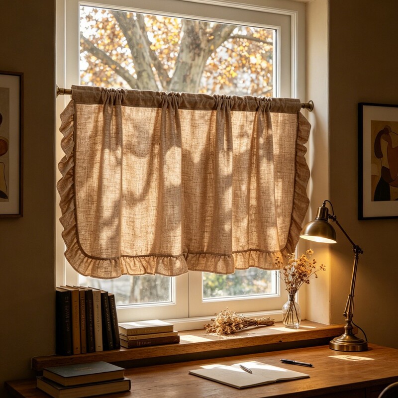 Cross-Border French-Style Pastoral Linen Short Curtains, Fresh and Simple Coffee-Colored Curtains for Bedroom, Living Room, Kitchen, Bay Window, Cabinet, and Small Window Curtains Cross-Border French-Style Pastoral Linen Short Curtains, Fresh and Simple Coffee-Colored Curtains for Bedroom, Living Room, Kitchen, Bay Window, Cabinet, and Small Window Curtains