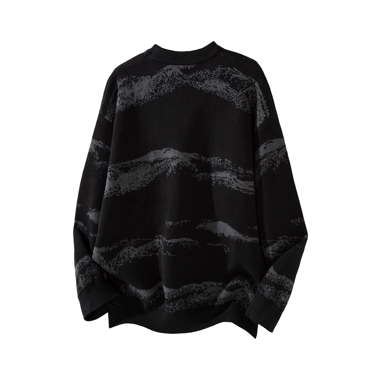 Autumn Winter New Round Neck Pullover Jacquard Knit Men Loose Fit Versatile Casual Sweater Price Control 13_voghion.com