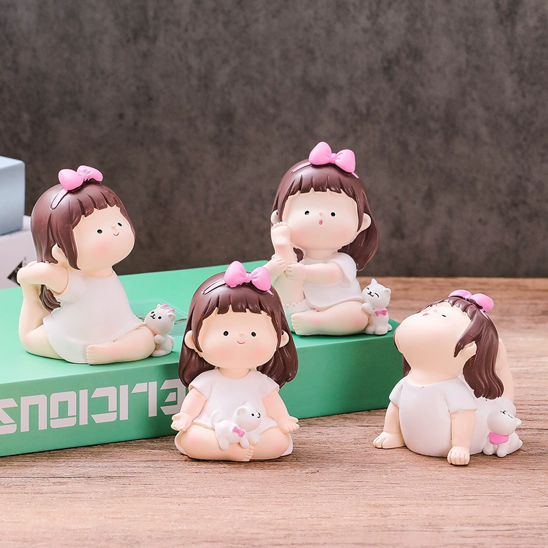 Креативные украшения для рабочей станции девушки-йоги, милый мультфильм, чтобы отправить лучшему другу, украшение для рабочего стола, подарок для девушки, декомпрессионная кукла, Новинка