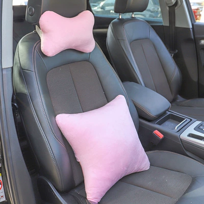 Car Seat Pillow, Lumbar Support, Headrest - pink-headrest-lumbar-support