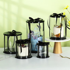 Transparent round cake box 2 inches 3 inches 4 inches heightened double layer birthday cake box mousse pastry baking packaging box