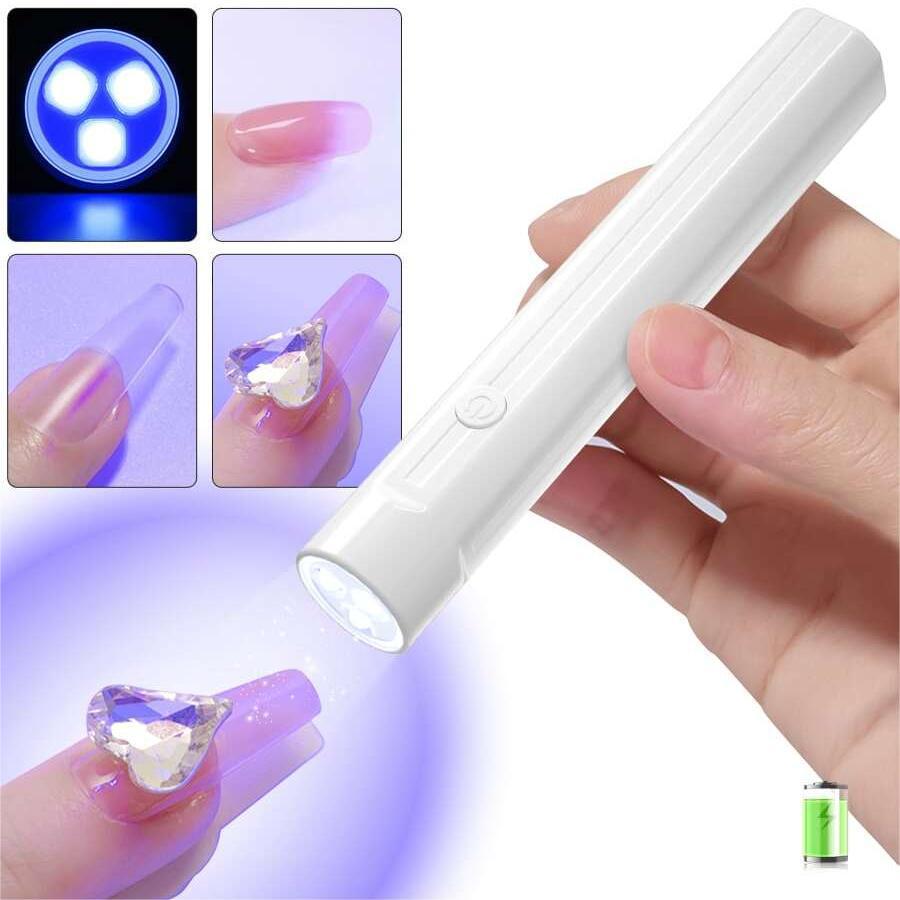 Lámpara de uñas de mano pequeña lámpara de fototerapia de uñas de almacenamiento de energía portátil pieza de uñas lámpara de hornear lámpara de fototerapia de uñas de mano