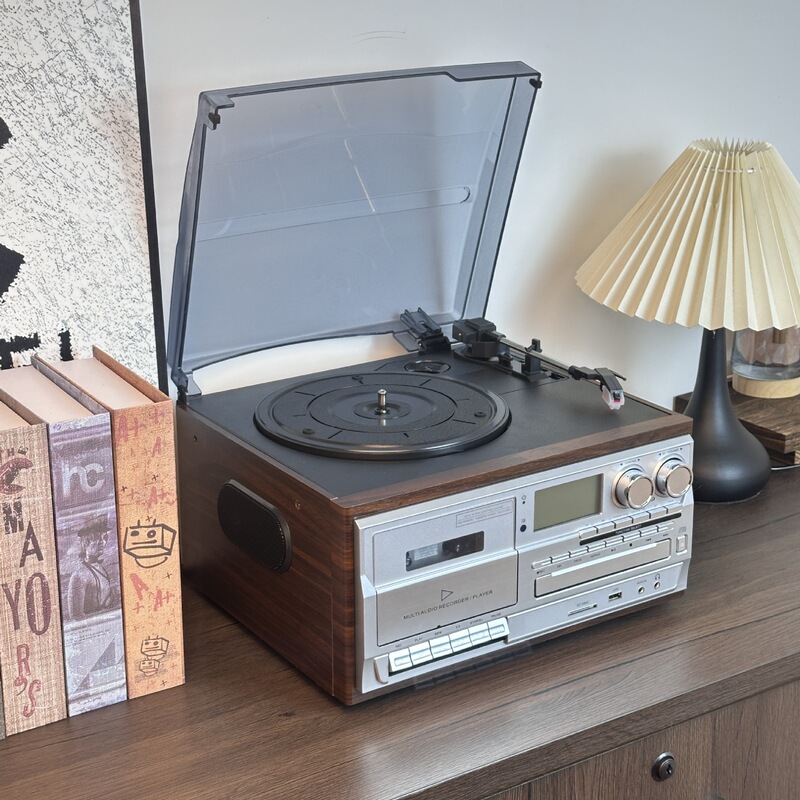 古典的なレトロ多機能10 in一体型蓄音機レコードcd機テープラジオスピーカーusb|undefined