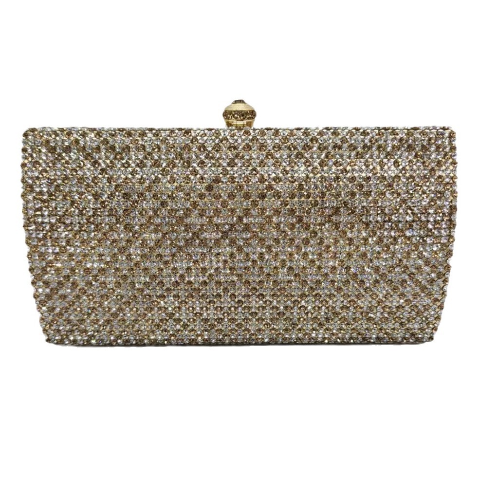 Europa y los Estados Unidos nuevos diamantes bolsas de cena caja cuadrada cuadrada con diamantes llenos de mano bolsas de boda bolsas de cristal