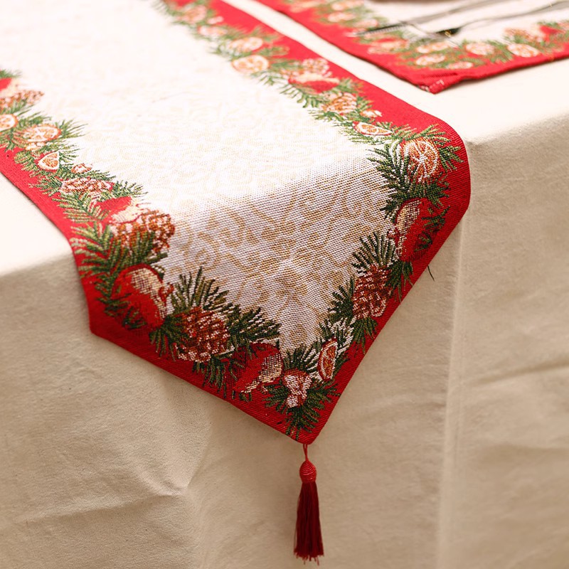 Decoración de mesa de Navidad hogar tienda placemat mesa corredor decoración de Navidad escena diseño mantel paño colgante