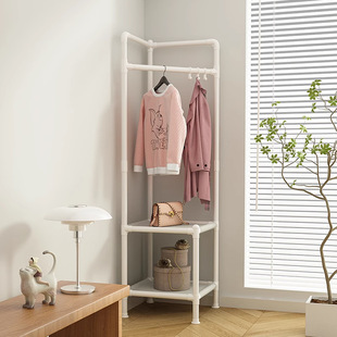 Household Corner Bedroom Floor Hanger Dormitory Student Coat Rack Balcony Clothes Hanger Vertical Single Rod Coat Rack