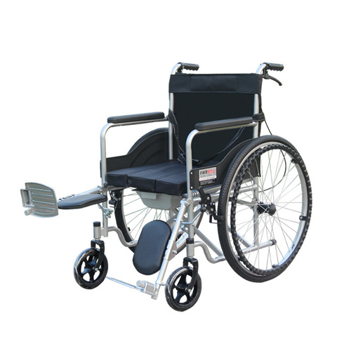 Oxford leg-lift assisted elderly wheelchair with folding lightweight design, featuring toilet seat for disabled or paralyzed individuals, medical-grade mobility aid