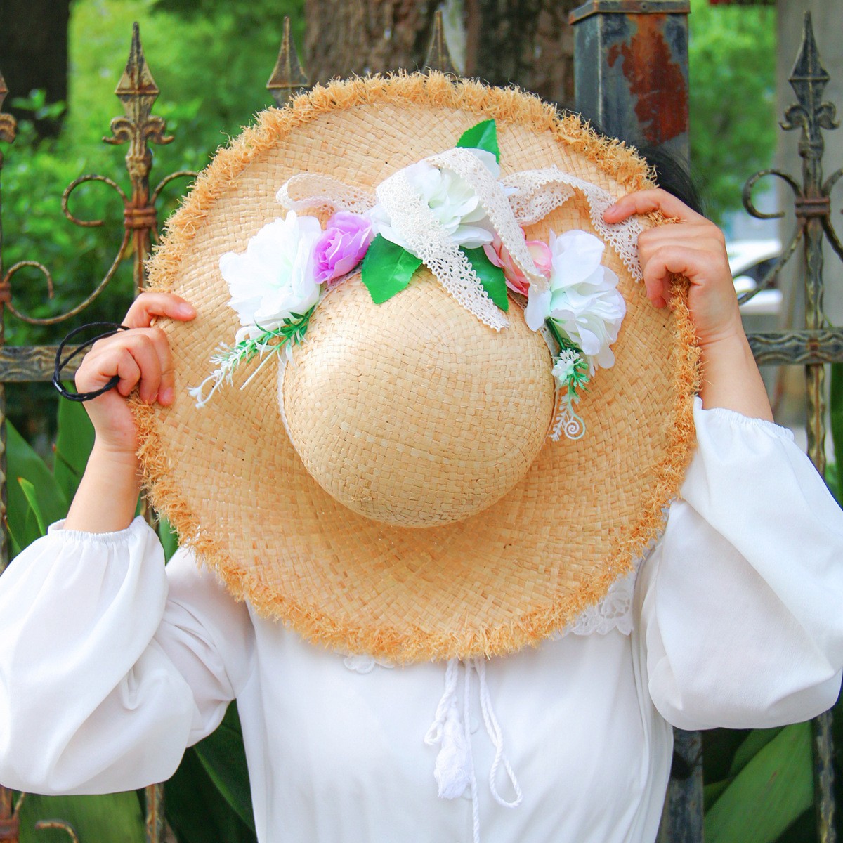 Raffia Sonnenhut Mit Breiter Krempe Damen Uv Schutz Strohhut_voghion.com