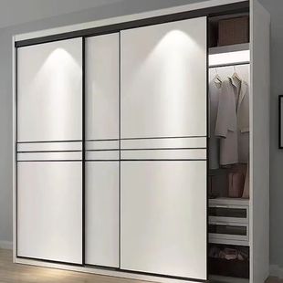 Wardrobe Door Sliding Door Modern Simple European Style Cabinet Door Bedroom Wardrobe Environmentally Friendly Solid Wood Door