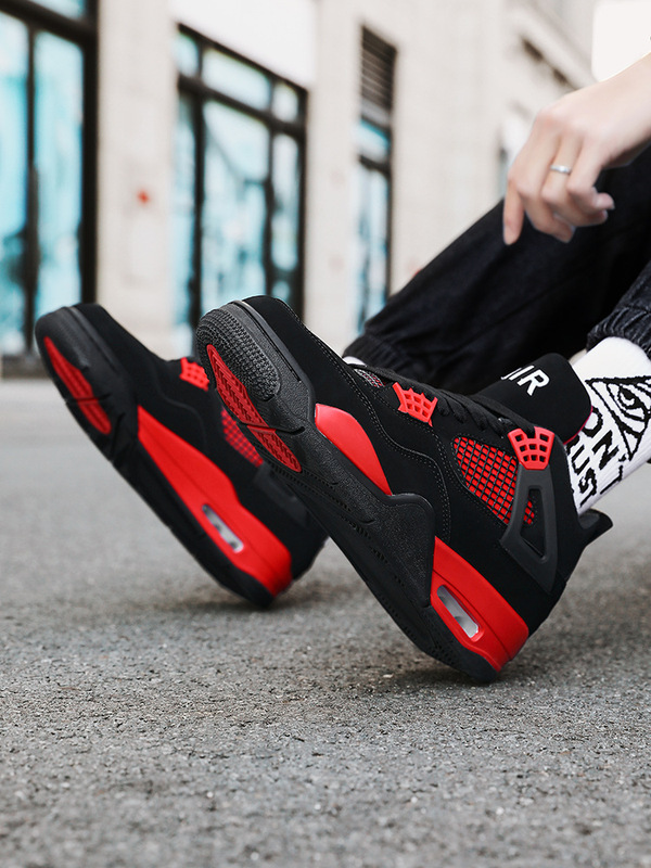 Putian AJ4 Air Cushion Basketball Shoes for Men and Women Outdoor Casual All-match High Version Sports Couple Trendy Shoes Putian AJ4 Air Cushion Basketball Shoes for Men and Women Outdoor Casual All-match High Version Sports Couple Trendy Shoes