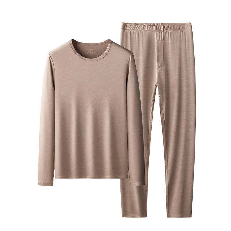 Proteína Péptido Aminoácido Otoño/Invierno Ropa de otoño de terciopelo alemán para hombres Pantalones largos Traje de color sólido más ropa interior térmica de base gruesa de terciopelo
