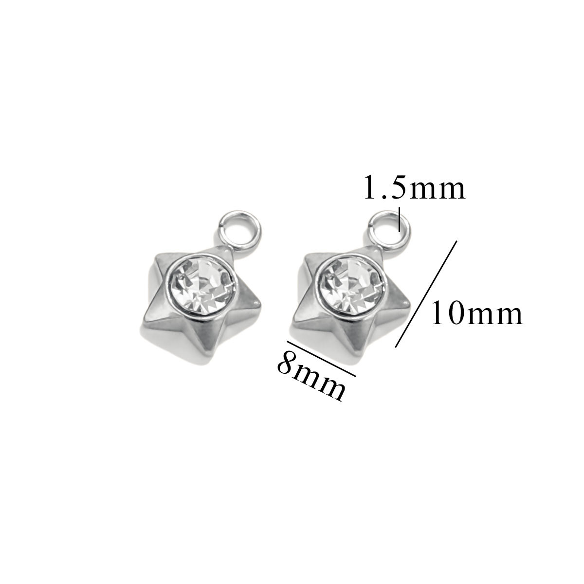 ステンレスのダイヤモンドのペンダントの白いダイヤモンドのジルコンの愛の星の梅の花の小さいペンダントのDIYネックレスのイヤリングのアクセサリーの部品