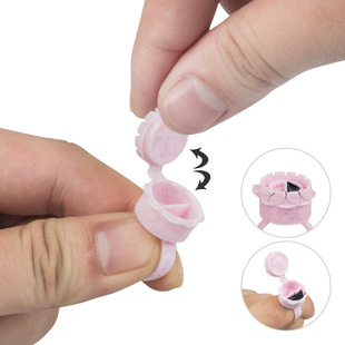 Multifunctional Plastic Ring Cup Color Cup Pink Transparent Tattoo Eyelash Tattoo Cross-Border Manufacturer Direct Sales Wholesale