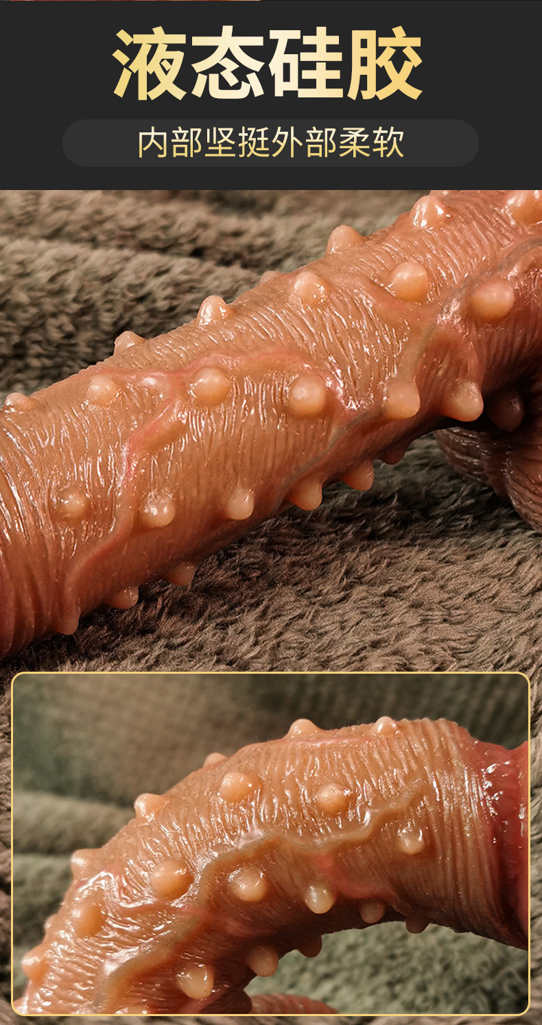 Jiuai Realistic Dildo Soft Liquid Silicone Flesh-Tone Masturbation Toy for Women — detail image 1