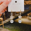 Fashionable diamond from pearl, accessory, zirconium, earrings, jewelry, ear clips, Korean style, 2021 collection, silver 925 sample, internet celebrity