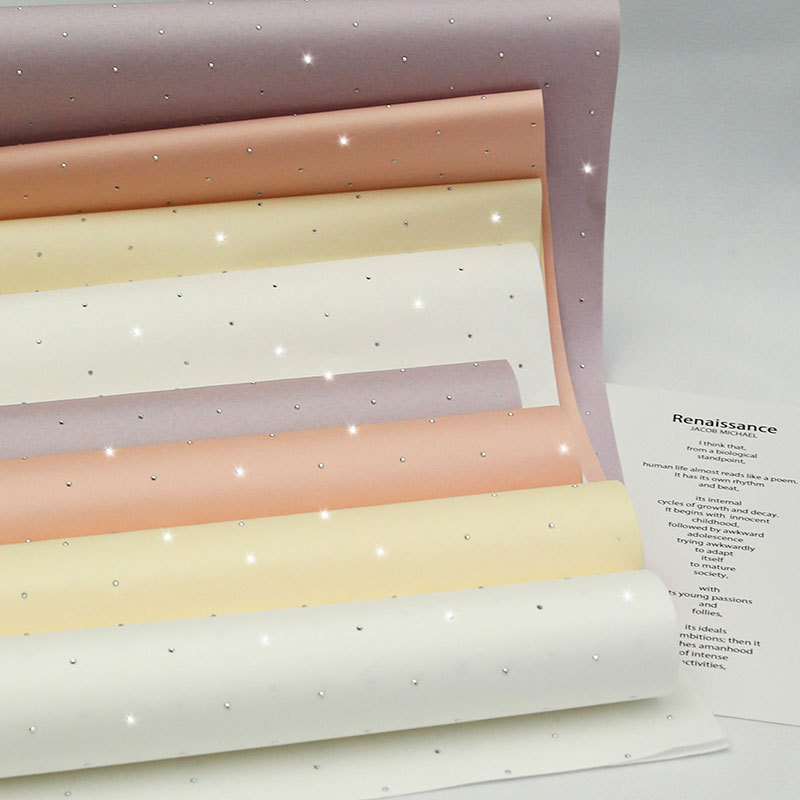 Huaxi Navidad papel de embalaje fantasma serie con diamante de papel de brillo de alto grado florista regalo florista embalaje de flores