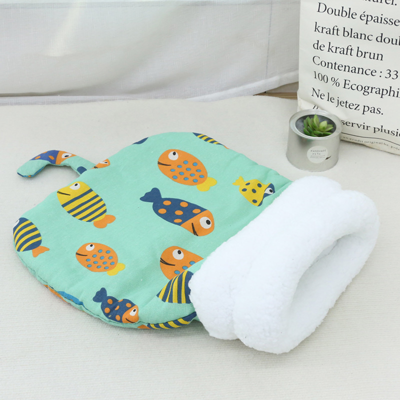 Saco de dormir para mascotas con dibujos cama túnel cálida_voghion.com