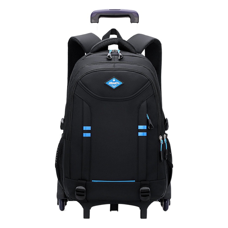 Mochila escolar tipo trolley con diseño de peces naturales, producto nuevo, para niños de primaria y secundaria, gran capacidad, personalizable con logotipo, transfronterizo.