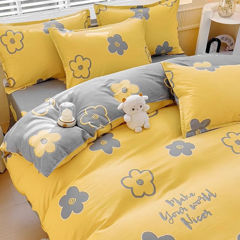 100% algodón colcha cubierta de colcha una sola pieza 150x200x230 algodón cuatro estaciones colcha universal cama de cuatro piezas set4