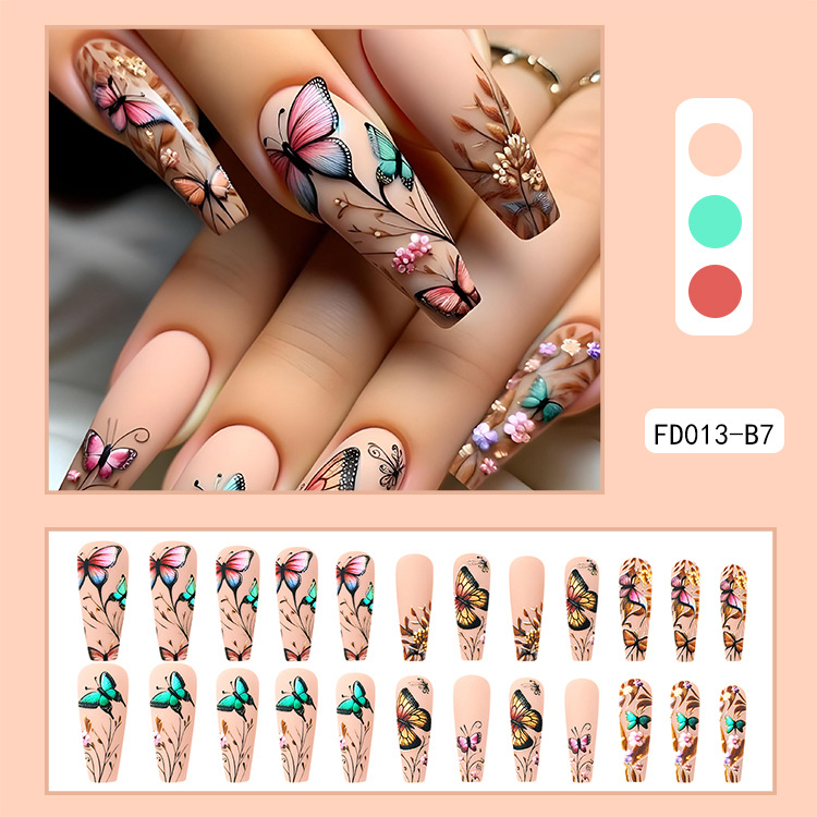 Uñas postizas 3D estéreo blanqueadoras, muy vendidas, piezas de arte de uñas portátiles transfronterizas, pegatinas de uñas sencillas con un toque de alta gama, venta al por mayor