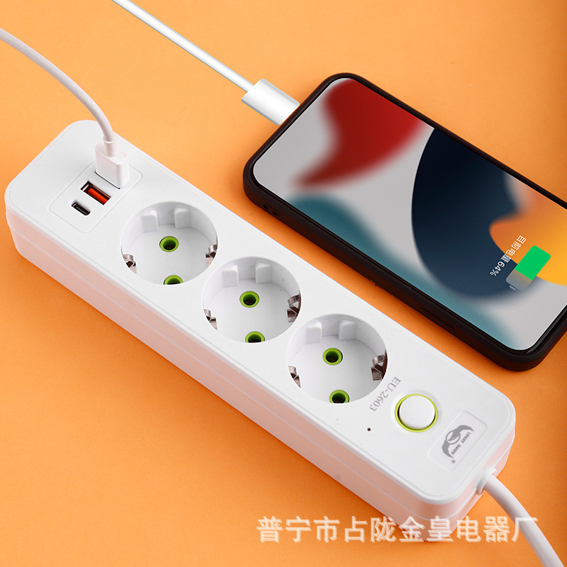 Estándar europeo estándar europeo dos conectores redondos Asia Central Ucrania Rusia caja de regalo USB C conector