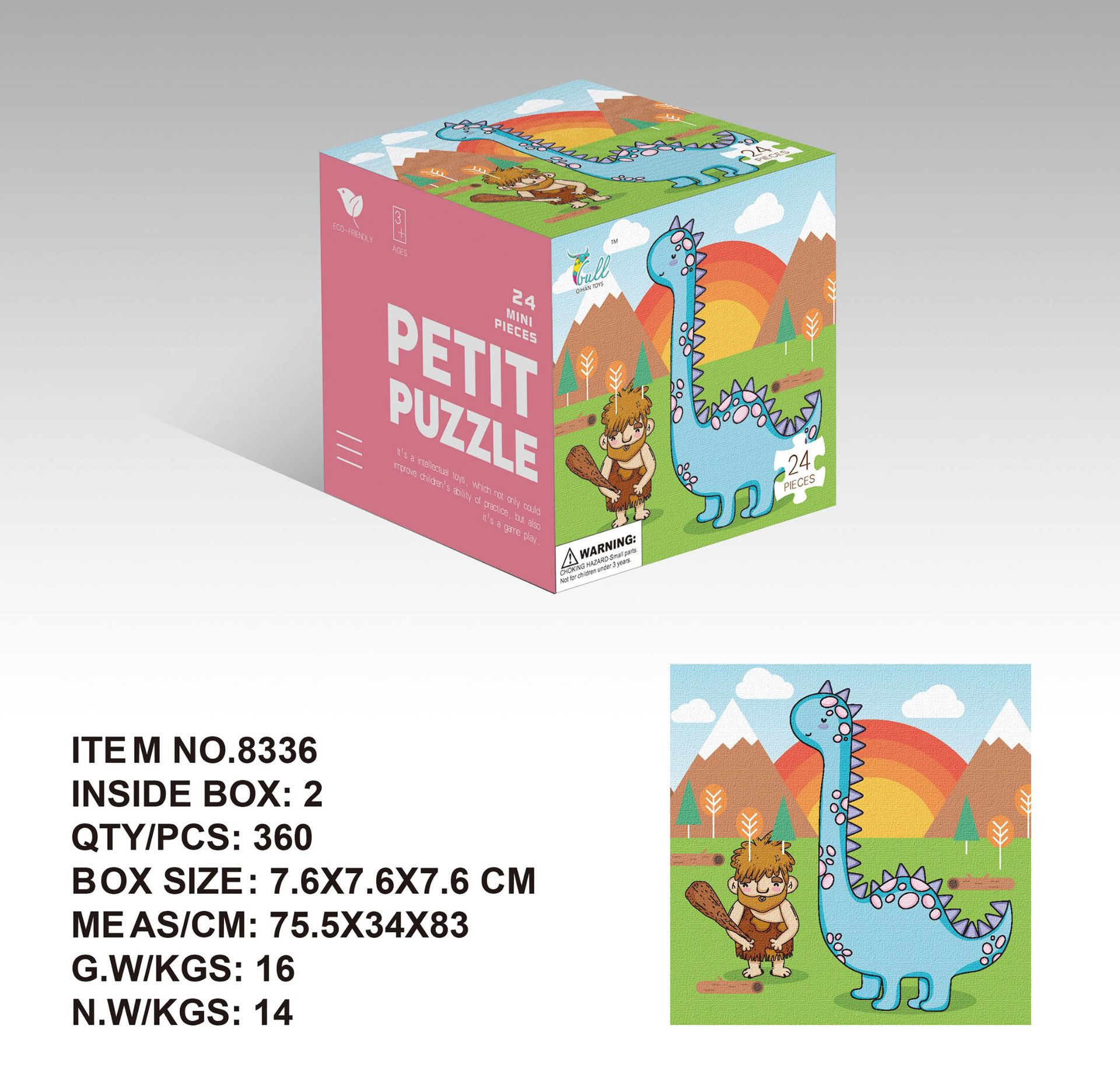 Mini 24 unidades rompecabezas de papel los niños educación temprana juguetes kindergarten regalo para 3 años embalaje inglés