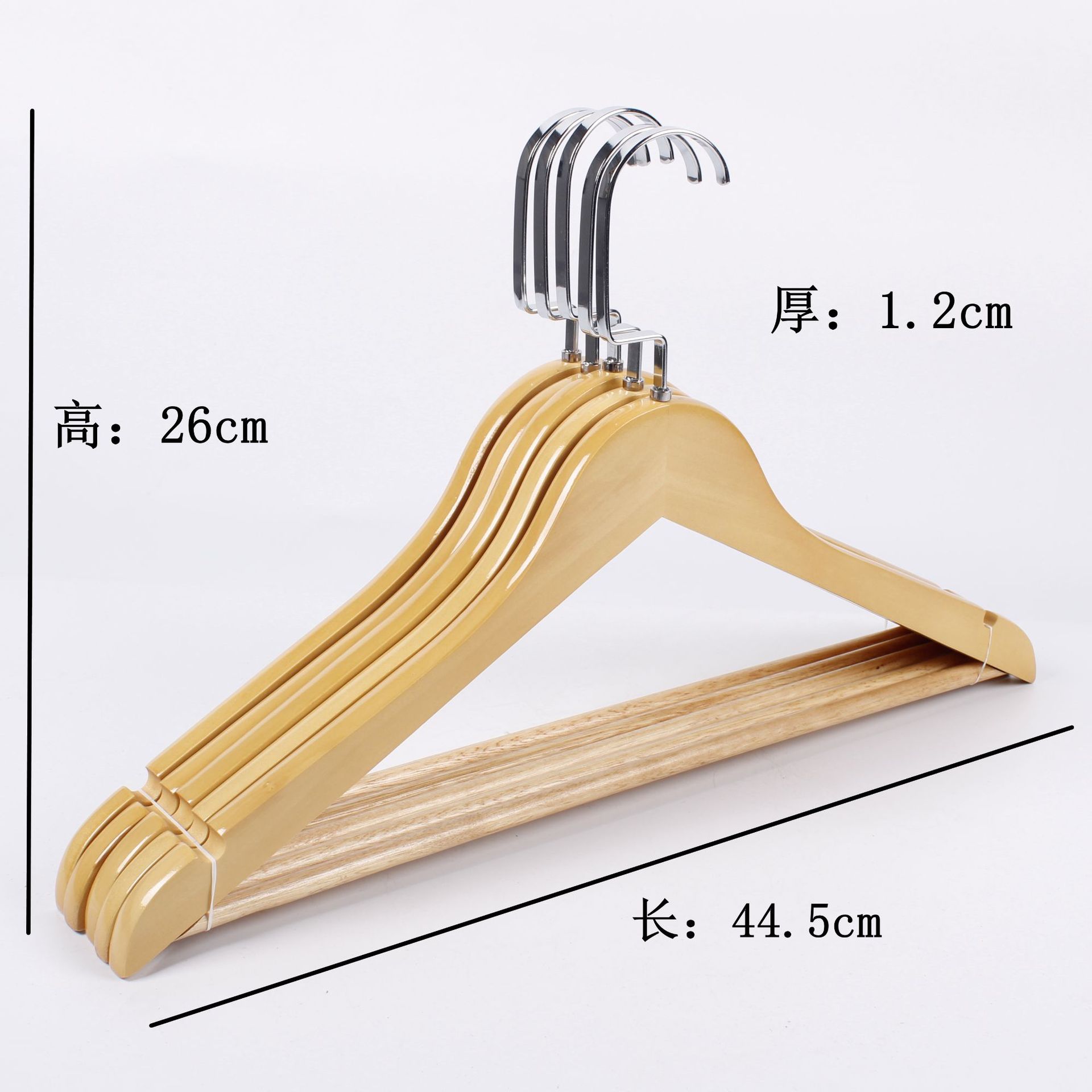 Percha de Madera Maciza con Pinzas, Antideslizante y Sin Marcas, para Tienda de Ropa