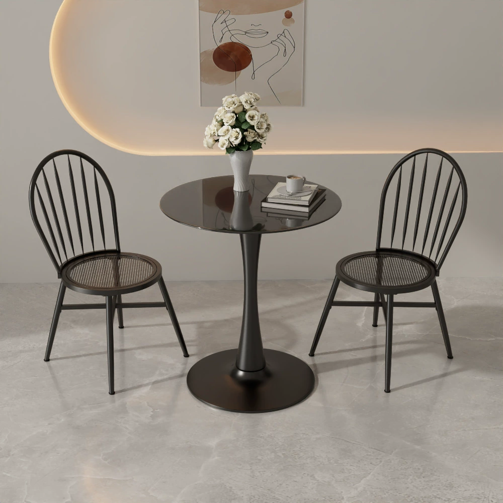 Современные бытовые небольшие балконные столы и стулья комбинированные наборы онлайн красный ресторан повседневные столы и стулья закаленное стекло стол для переговоров