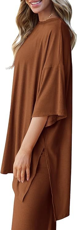 618g Weight Half Sleeve Sleeve Length Spandex, Polyester Fabric Type Pant Co-ord Set Sets Type 2 Pieces Set Quantity Daily Occasion Round Neck Neckline Loose Fit Type Solid Color Pattern Summer, Spring Season Women's Gender Casual Style Daily Women's Casual Solid Color Spandex Polyester Pant Co-ord Set Pants Sets 24