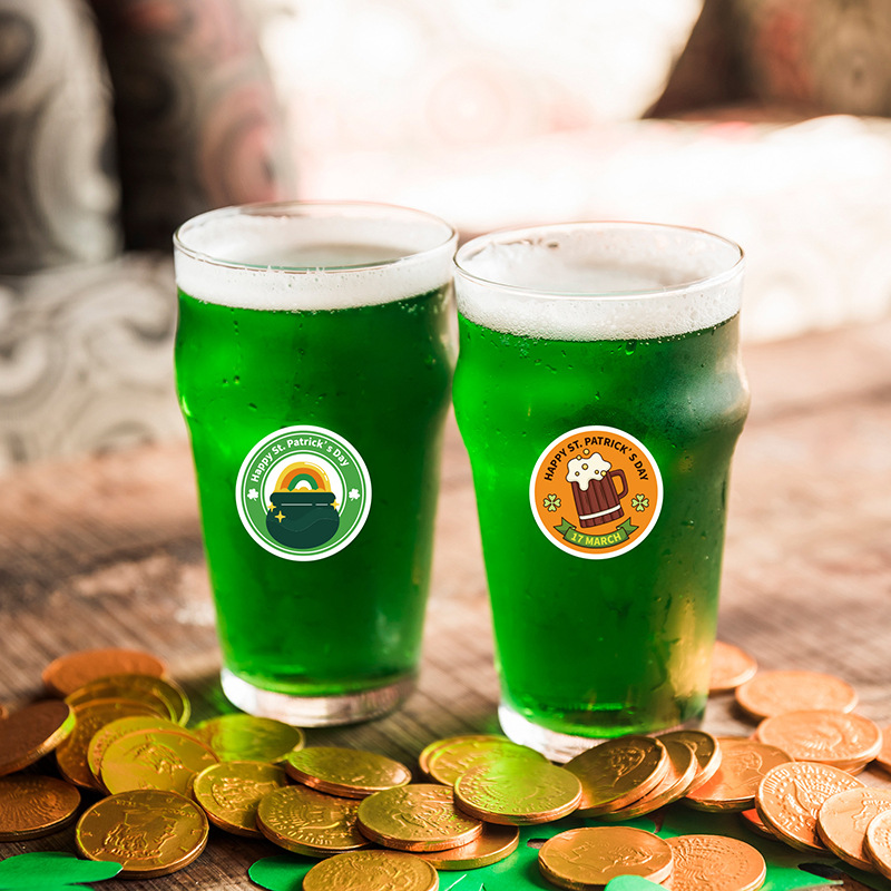 copper plate sticker Material St. Patrick Festival Cartoon Party Street St. Patrick Copper Plate Sticker Cartoon Style Washi Tape