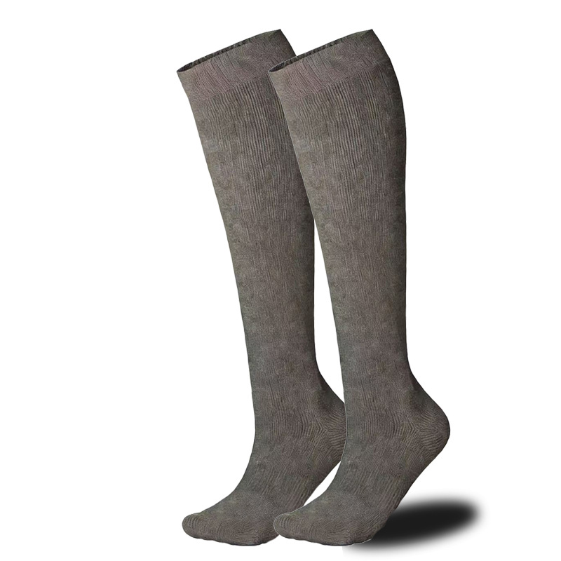 Bamboo fiber compression socks for sports, fitness, color-blocked, breathable, compression running
