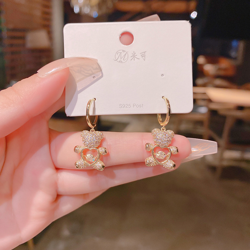 Korean Style Zircon Fashion Geometric Tassel Pendant Earring Copper Ear Jewelry display picture 21