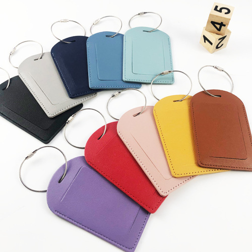 Cross-border PVC leather 11 colors customizable metal lanyard boarding pass with identification tag card luggage tag