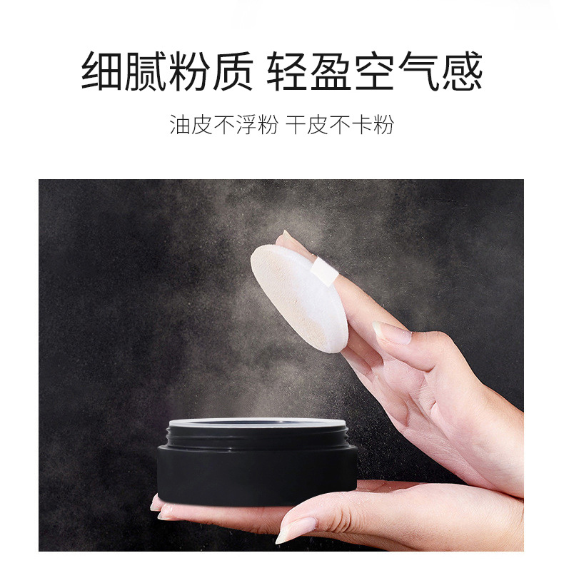 VIBELY Thousand Bird Pattern Breathable Oil-control Setting Powder, Clear, Smooth, Waterproof and sweat-proof Setting Powder puff details Picture