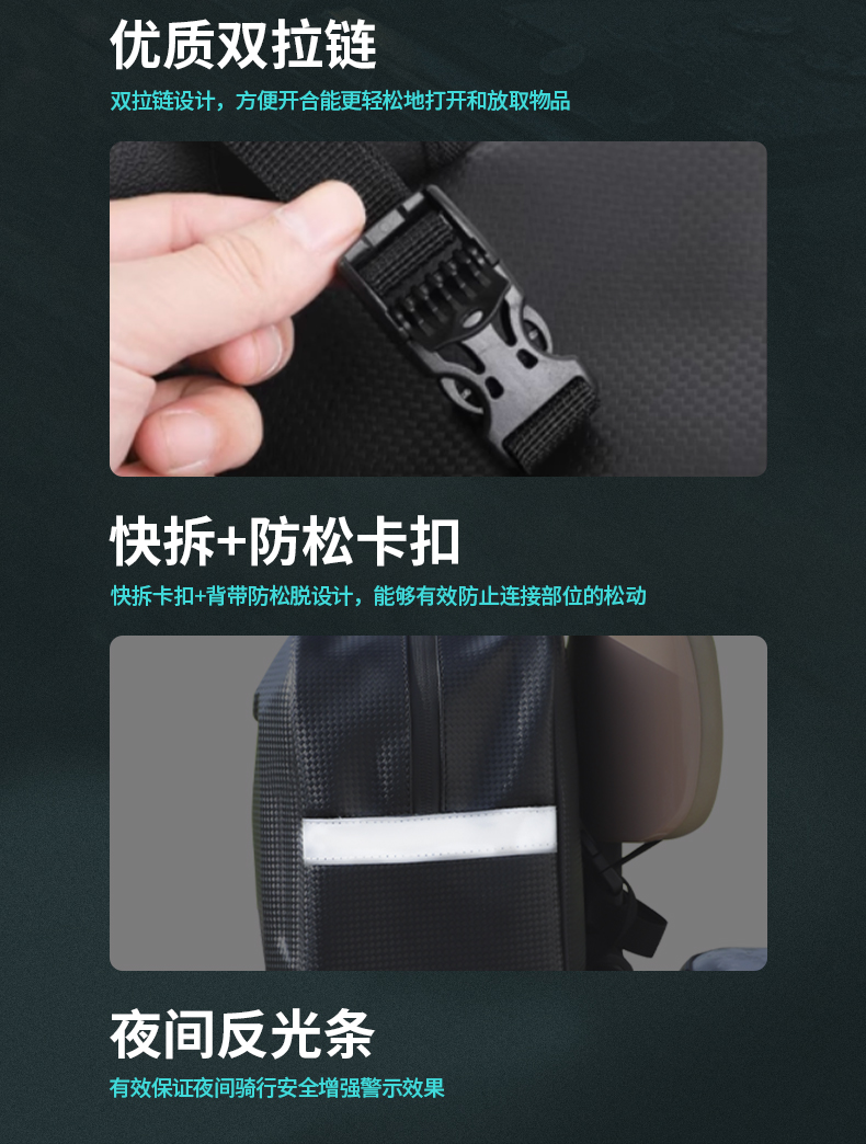 Electric Bicycle Rear Backpack Storage Bag Rear Tail Bag Rear Seat Bag Battery Car Raincoat Charger Storage Hanging Bag