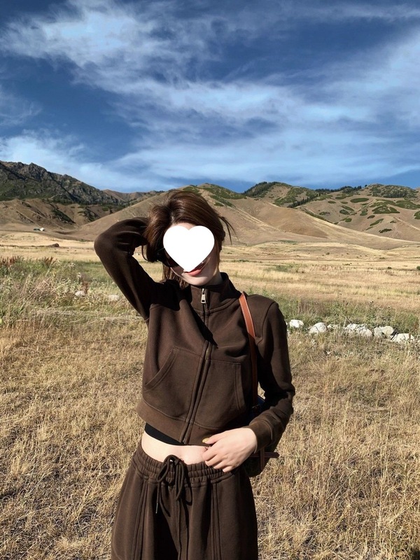 美式复古休闲运动套装女秋季高级感显瘦卫衣外套宽松阔腿裤两件套|undefined