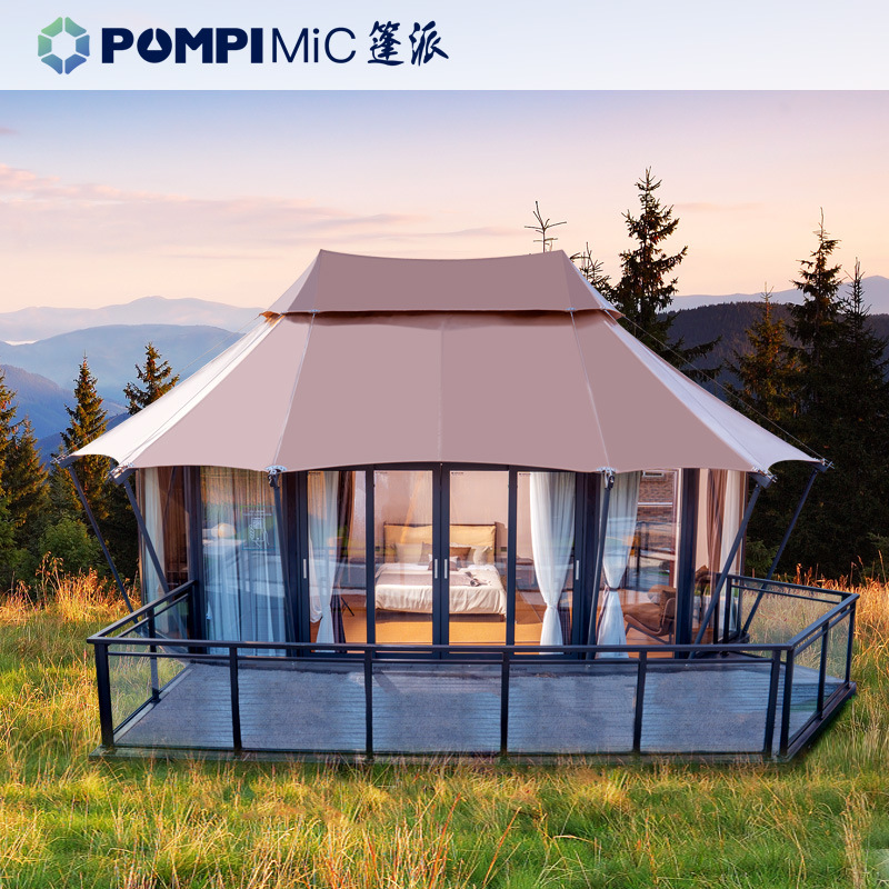 轻奢民宿酒店帐篷 PVC防水防腐实木创意野奢别墅山庄度假特色帐篷