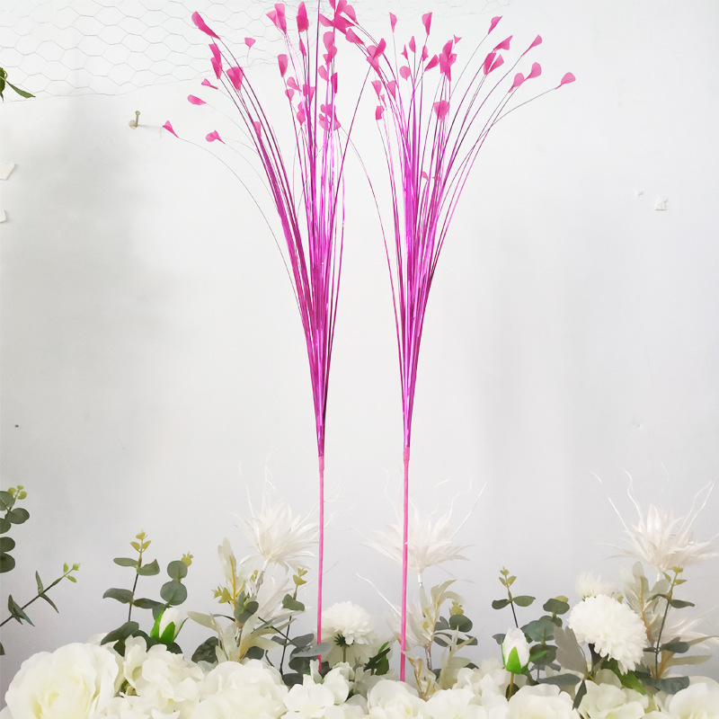 Optimal nuevo estilo fantasía hierba de pavo real imitación flor de humo árbol arte floral fábula boda decoración de juncos color degradado boda de hierba image 26