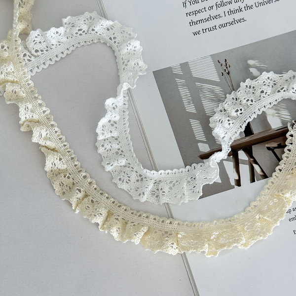 2.3cm elastic pleated lace thread elastic lace manufacturer…