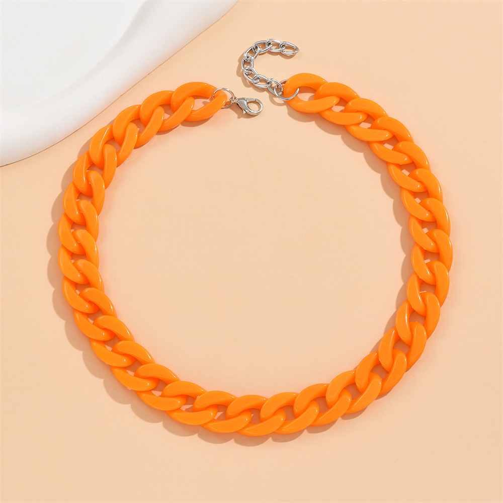 Daily Occasion Casual Simple Style Solid Color Arylic Chain Necklaces Wholesale