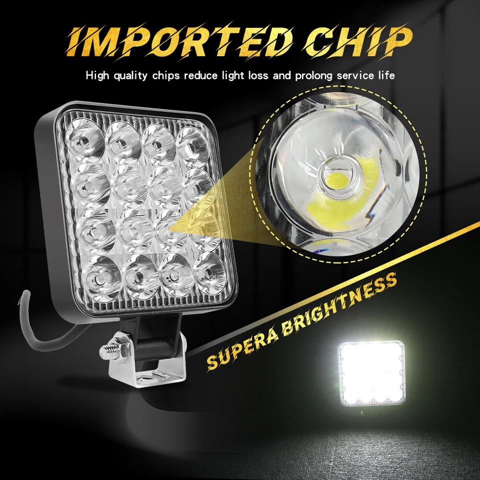 Auto LED lámpara de trabajo mini 16LED 48W lámpara de trabajo lámpara diurna lámpara auxiliar para vehículos todoterreno lámpara de reforma